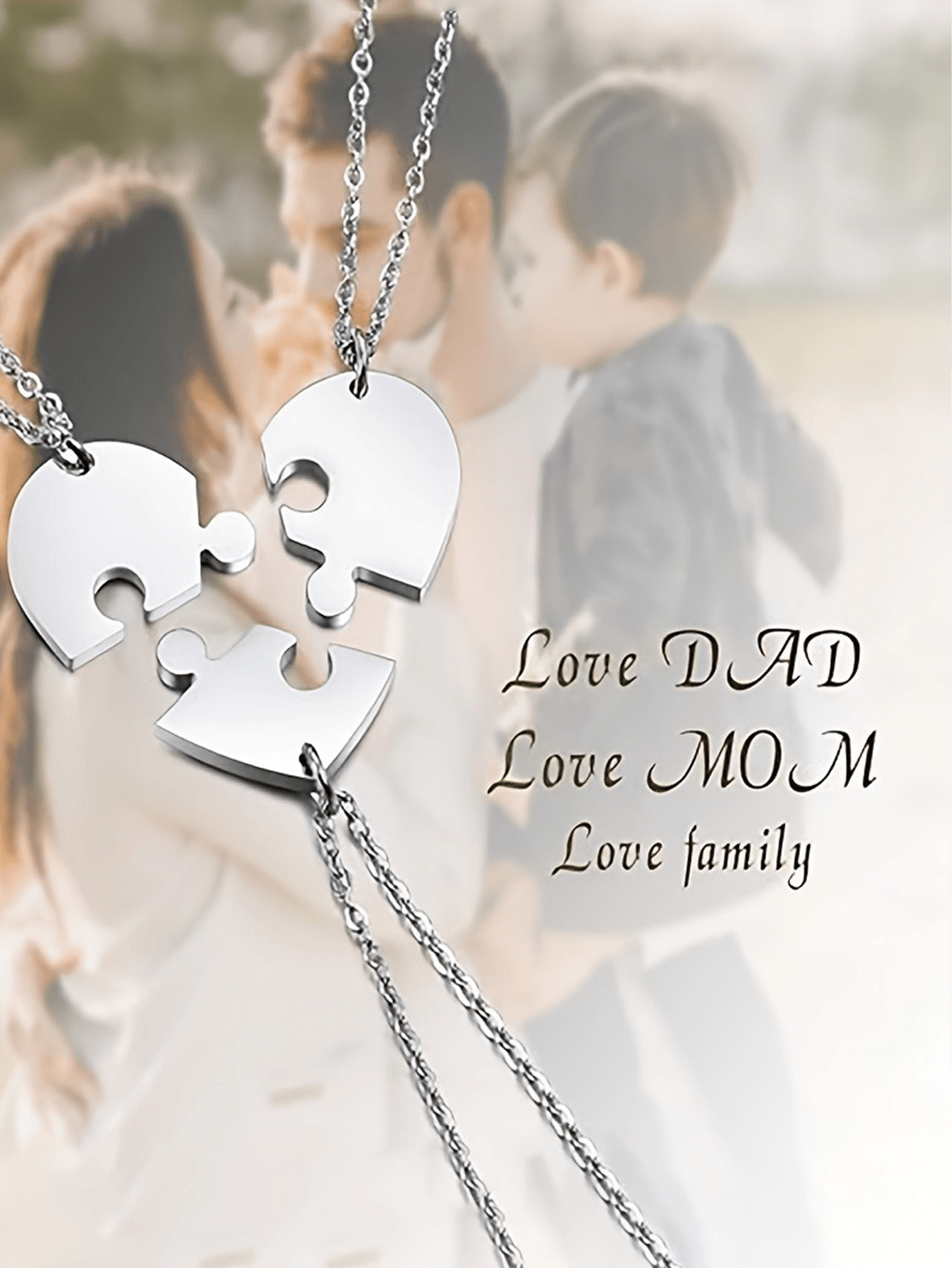 Custom Engraved Stainless Steel Puzzle Pendant